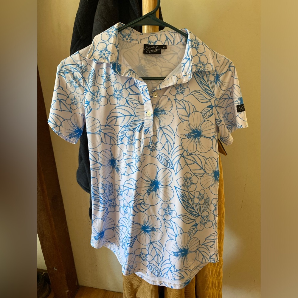 Blue Floral Polo Shirt Sunday swagger